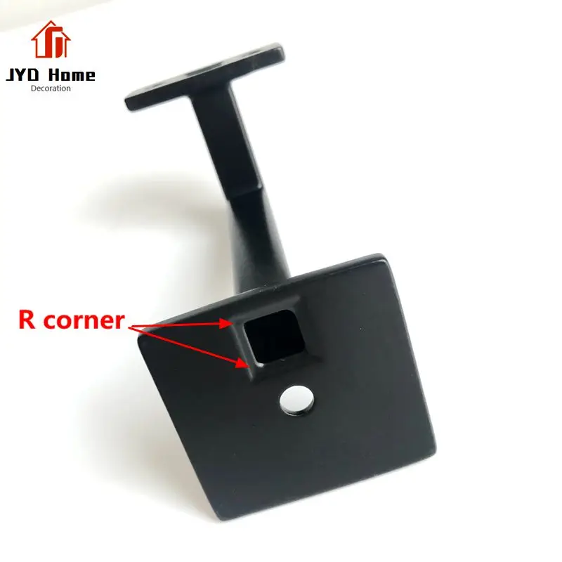 Wholesale Higher Wall Mounted Black Handrail Brackets for Wood Handrail Factory Direct with Square Base in USA Canada Markets
