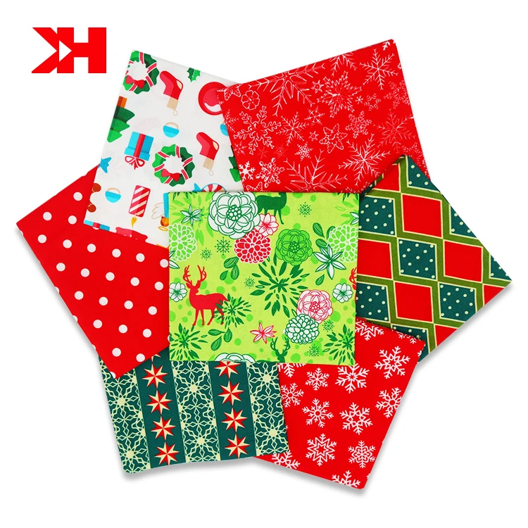 Kahn custom print fabric 6pcs-set christmas cotton fabric by the yard patchwork fabric for Quilting