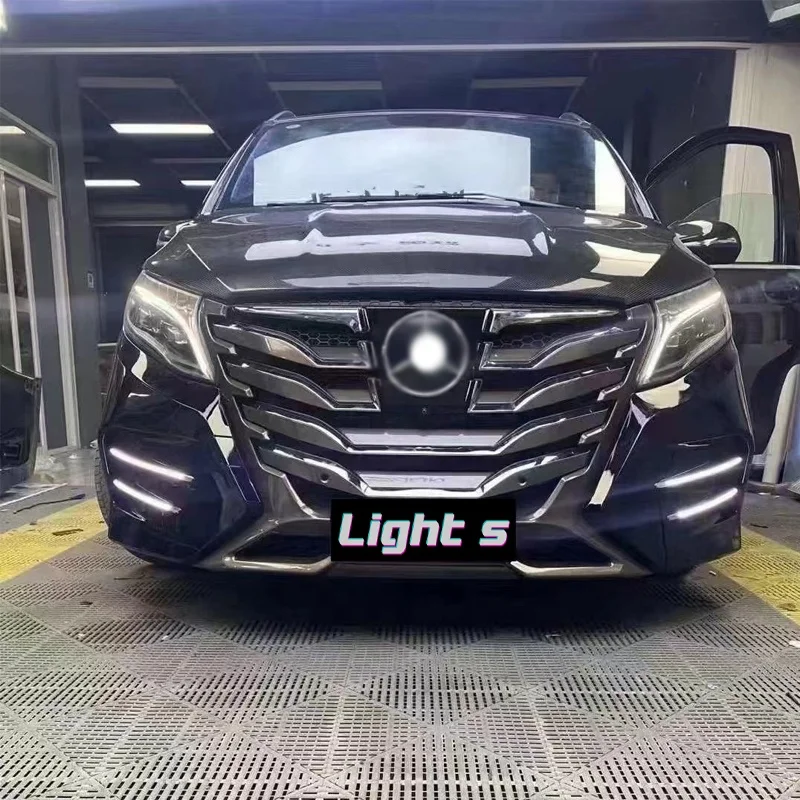 Car accessories include front rear bumper for Mercedes benz V-class Vito V260 V250 2016-2022 W447 change to Lorinser LX Style