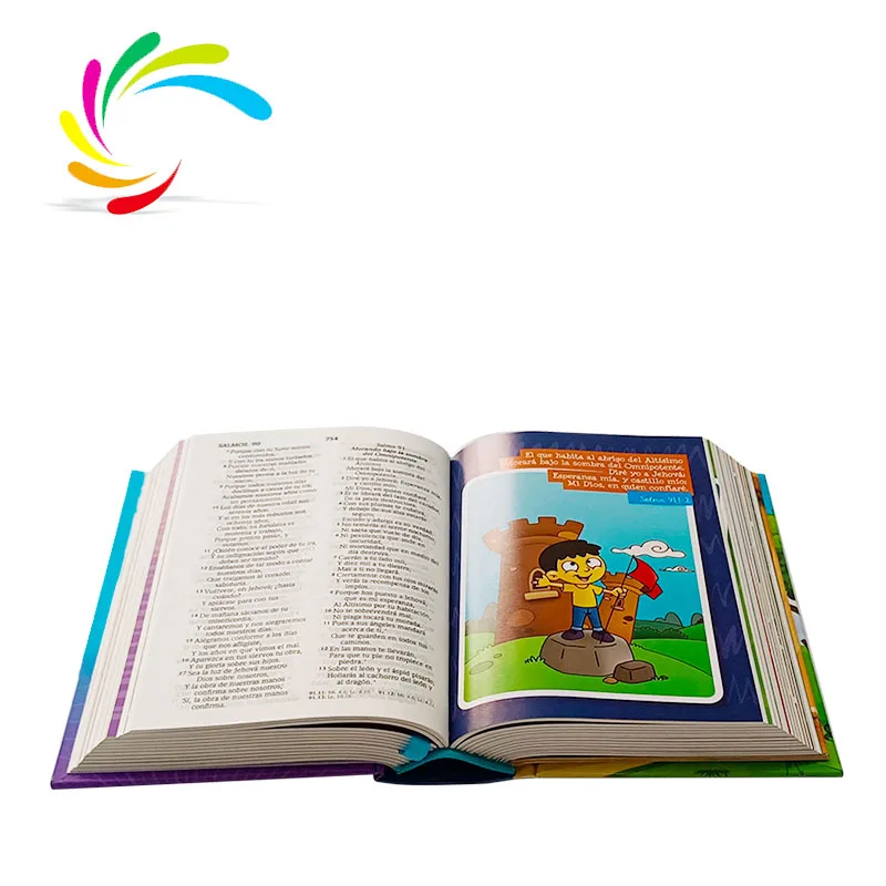 New design custom  hardcover Spanish biblia Reina Valera 60 children bible printing with illustration