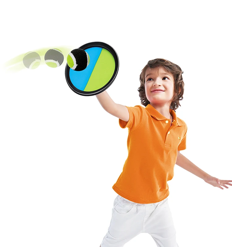 7.6 Inch Kids Toss And Catch Ball sets paddle Sticky Ball Toys Kid Garden Games Velcro Ball Toss