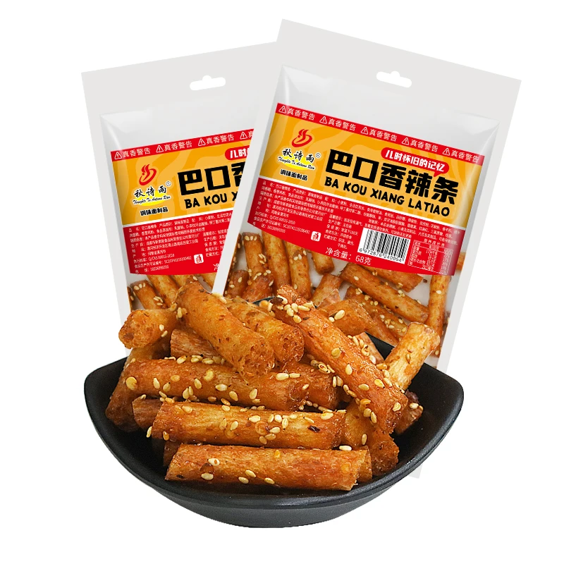 68g Hot Spicy Strip Per Bag Spicy Chewy Snacks Food Chilli Snack Bean Snacks Spicy Gluten Sticks Chinese Special Latiao