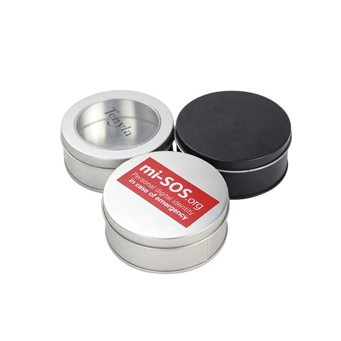 Small Round Chocolate Tin Can Tinplate Tin Plate Food Cookie Customized Logo Packing Gift & Craft