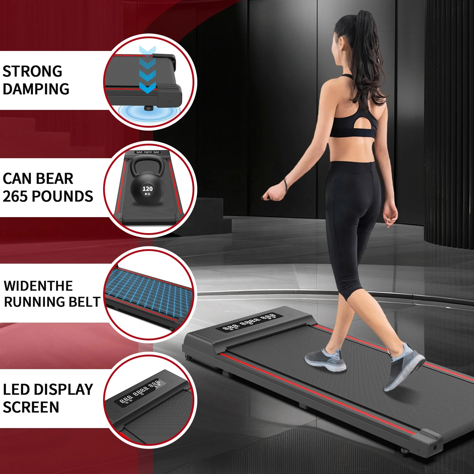 Folding Portable Walking Pad without Handle Mini Under Desk Treadmill Machine Running Fitness Manual Electric GYM  For Home