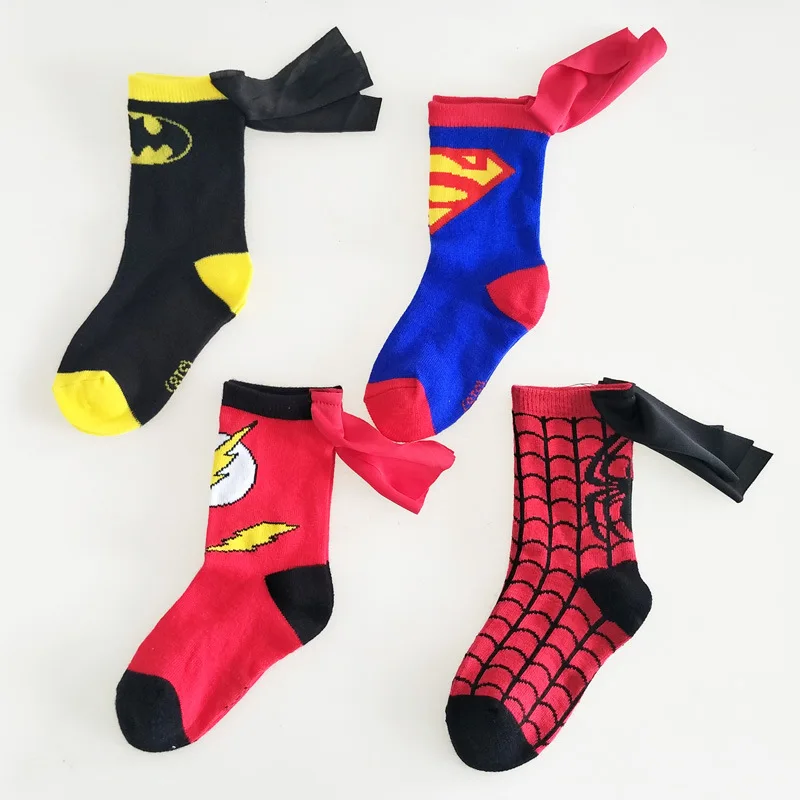 2022 wholesale new novelty children boys girls kids comics cartoon cotton no show superhero crew socks
