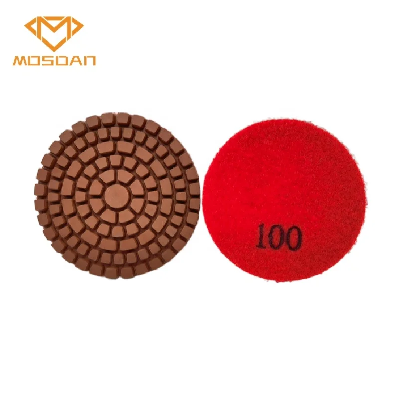 3 Inch Thin 3mm Thick Hybrid Copper Bond Concrete Polishing Pads for Power Trowel