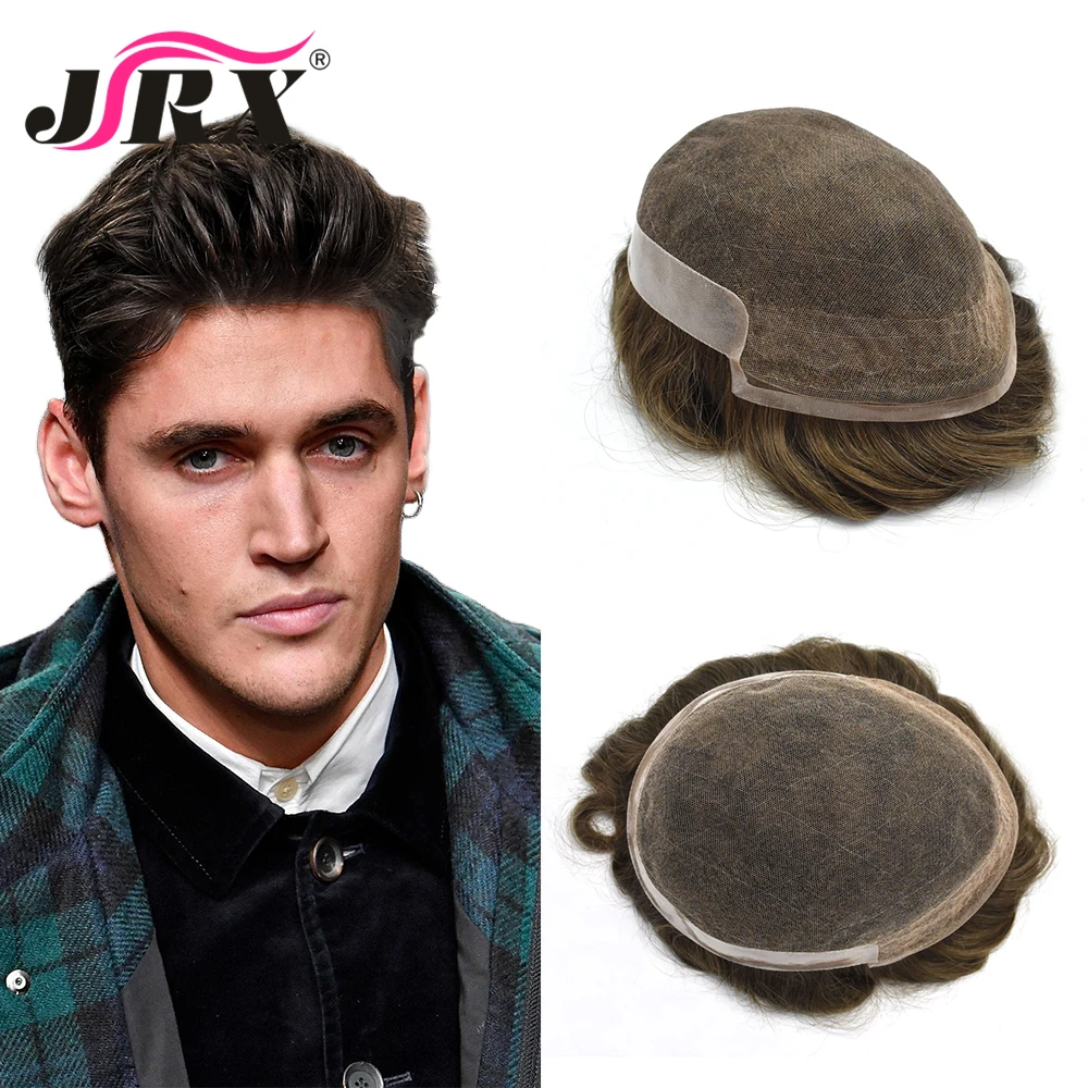 
Breathable French Lace PU Base Men Toupee Invisible Natural Hairline Bleached Front Knots Remy Man Hair Wig 