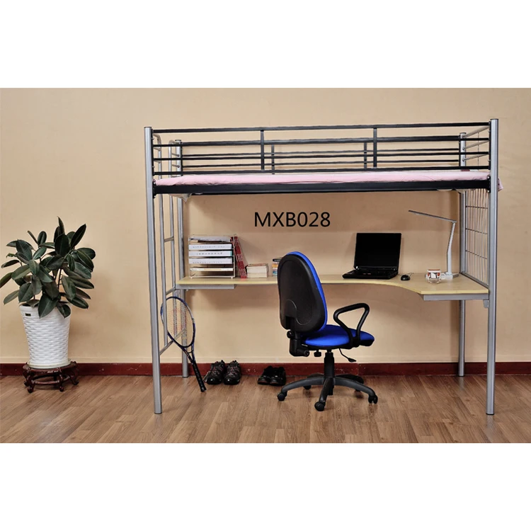 Full Over Full Loft Dormitory Bed Metal Steel Bunk Beds With Desk