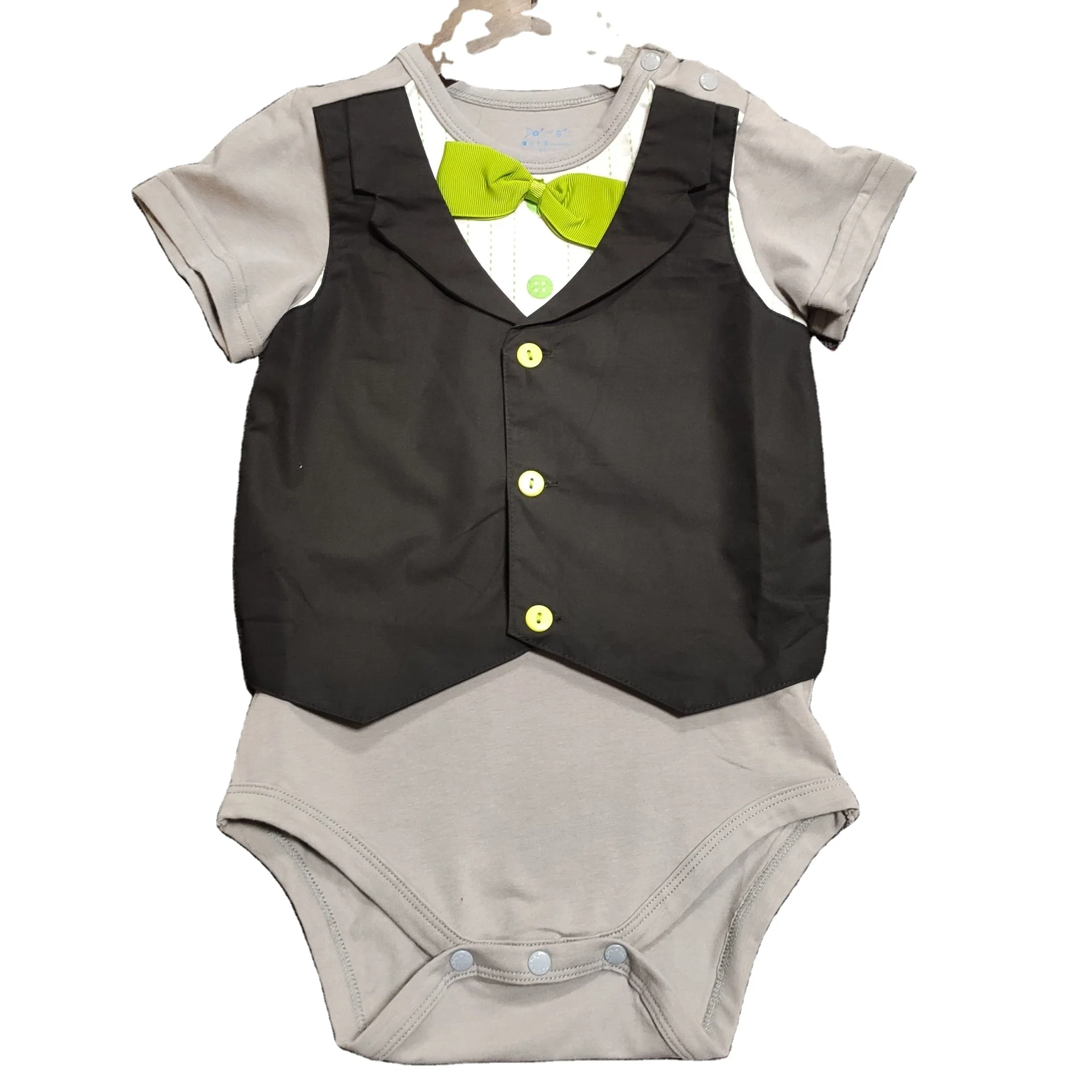 
Принимаем заказы на логотипы на заказ, комбинезон из 100% хлопка с коротким рукавом для новорожденных мальчиков 