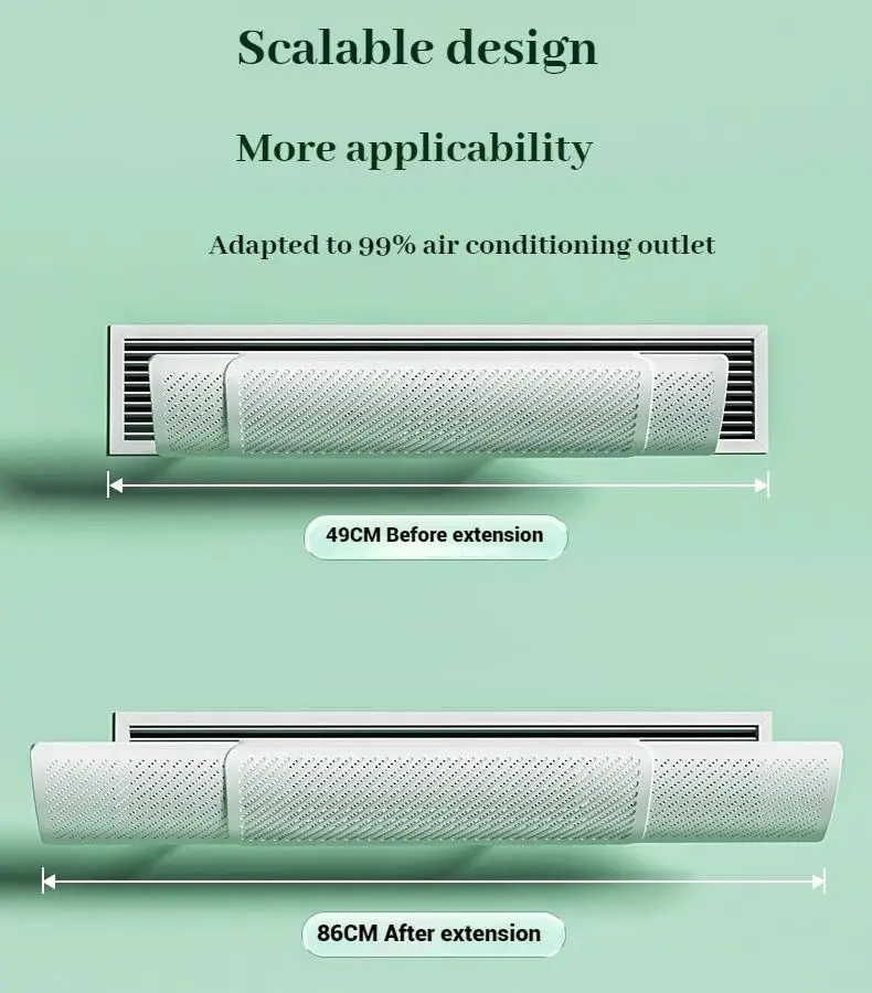 Household Adjustable air conditioner deflector Wing Type AC Windshield Wind Air Conditioner Wind Deflector Nail-free Adjustable