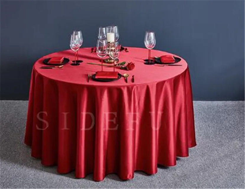 Factory Wholesale Hotel Polyester Damask Round Wedding Table Cloth