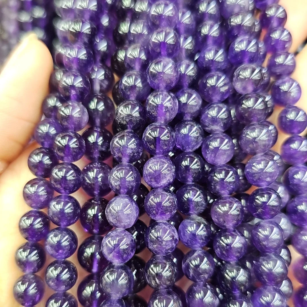 original natural stone beads 4/6/8/10/12mm round amethyst loose beads for bracelet making