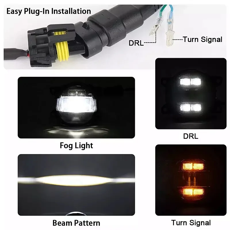 jimny 2018-2024  daytime running light Front Bumper Fog Lamp Kit Upgrade LED Fog Light for Suzuki Jimny