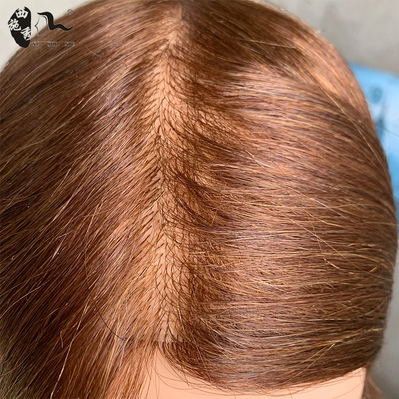 XISHIXIU Mannequin Head 100% Real Human Hair Hairdresser Training Head Manikin Cosmetology Doll Head with stand 18 inches