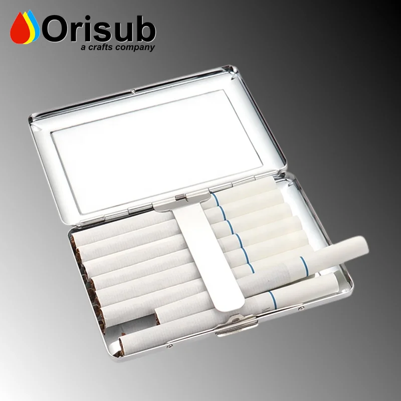 Rectangular Stainless Steel Cigarette Case with Sublimation Printing, Great Father's Day Gift