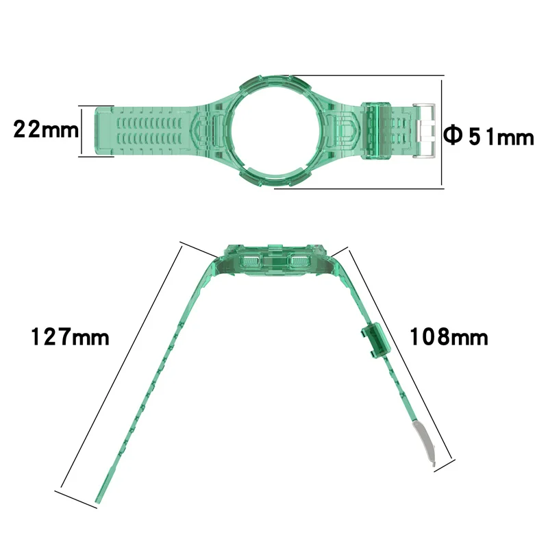 40mm 44mm Watch Band Case For Samsung Galaxy Watch 6 5 4 Classic Strap Case Cover Tpu Rubber Watchband