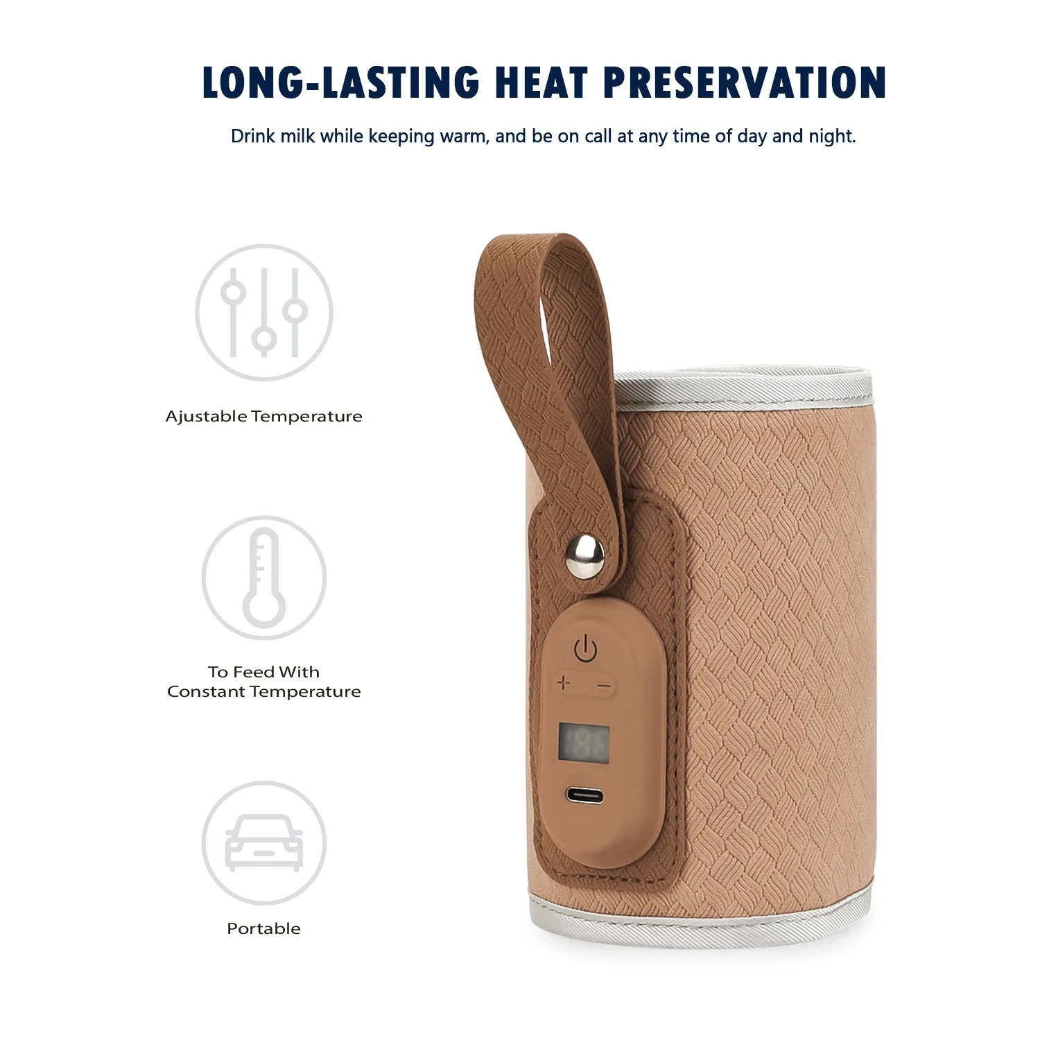 OEM ODM USB connect portable car travel milk warmer baby bottle warmer easy to carry long time heat preservation