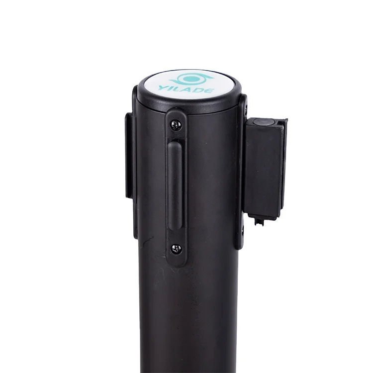 Черный порошковый кассовый разделитель линии очереди выдвижной ремень Барьерный