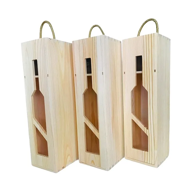 Набор для вина с индивидуальным логотипом Подарочная декоративная упаковка прямоугольная деревянная коробка хранения роскошная бутылки