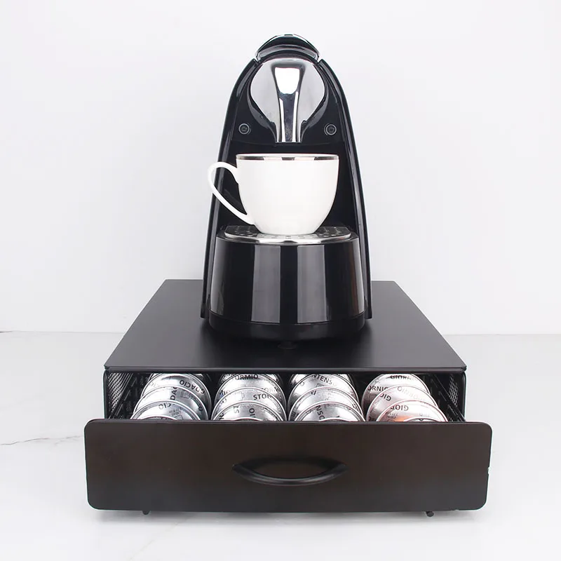 Wholesale Custom Metal Organizer Coffee Pod Storage Drawer Coffee Capsule Holder