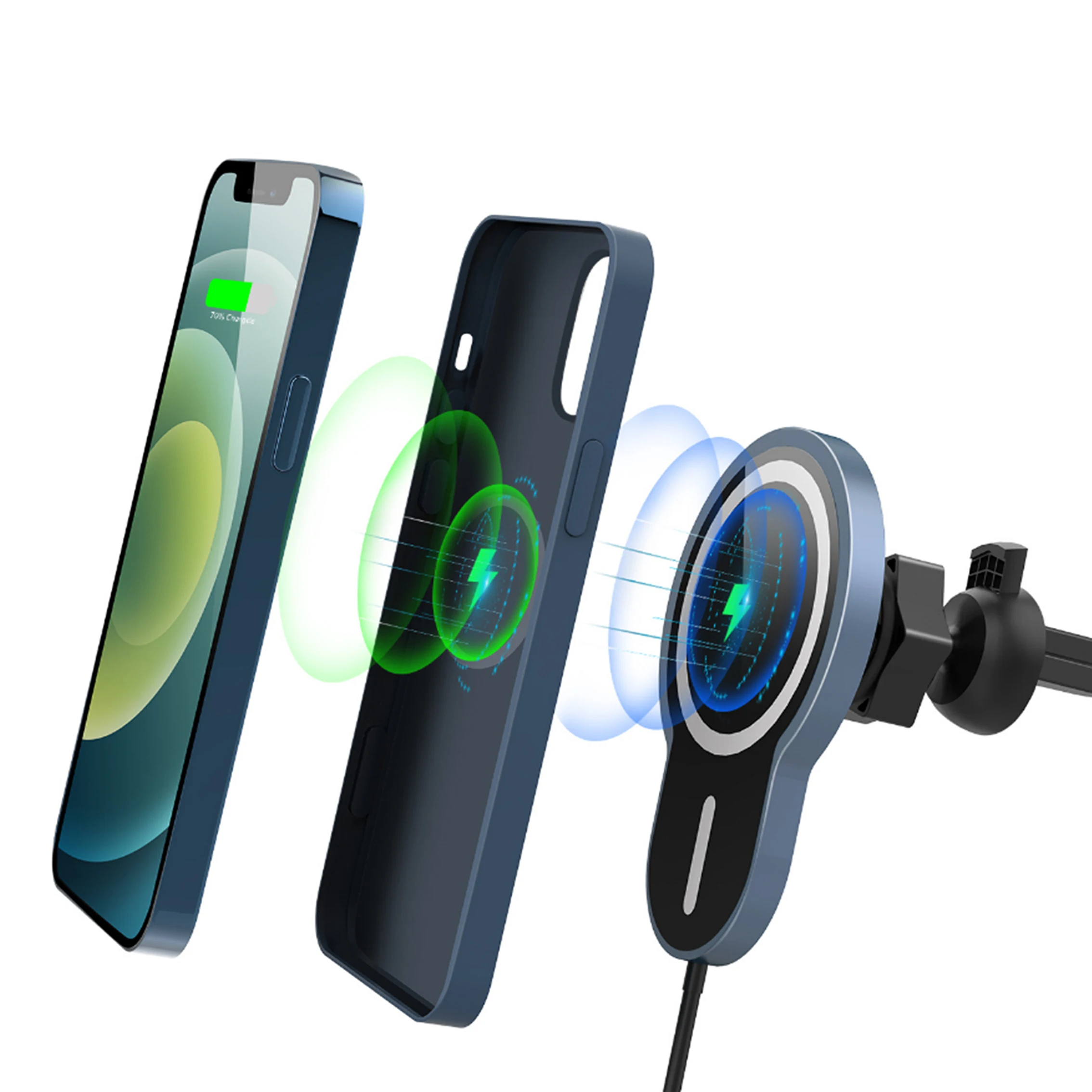 Shenzhen wireless charging X6 magnetic car handphone fast charger wireless charging for  iphone 12 13