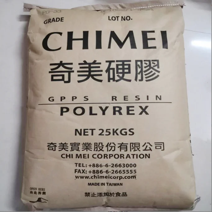 PG33 CHIMEI Gpps полистирольное сырье гранулы с высокой термостойкостью Gpps