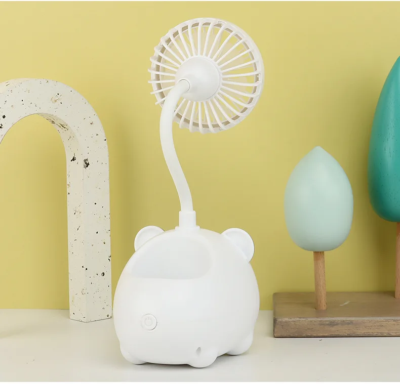 Cute Cartoon Mini Desk Fan USB powered desktop fan Pen Holder