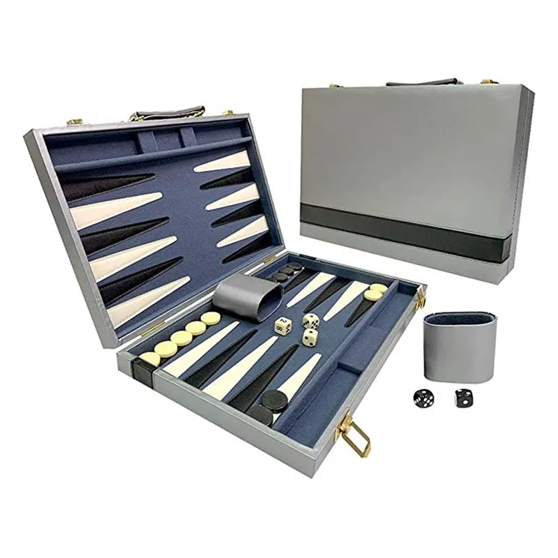 vinyl leather backgammon Classic Board Game with Premium Leather Case Portable Travel Strategy  game Backgammon Set