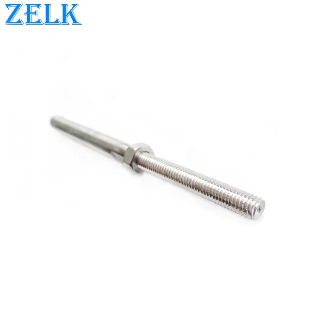 SUS304 316 Stainless Steel Swage Stud with External Thread Terminal and Nut