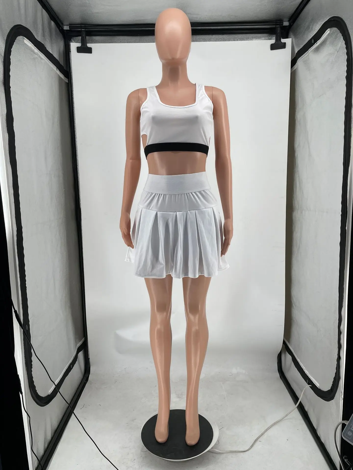 S-2XL 2022 summer women wear solid color jogger short tennis dress set Two Piece Jersey Dresses Sets