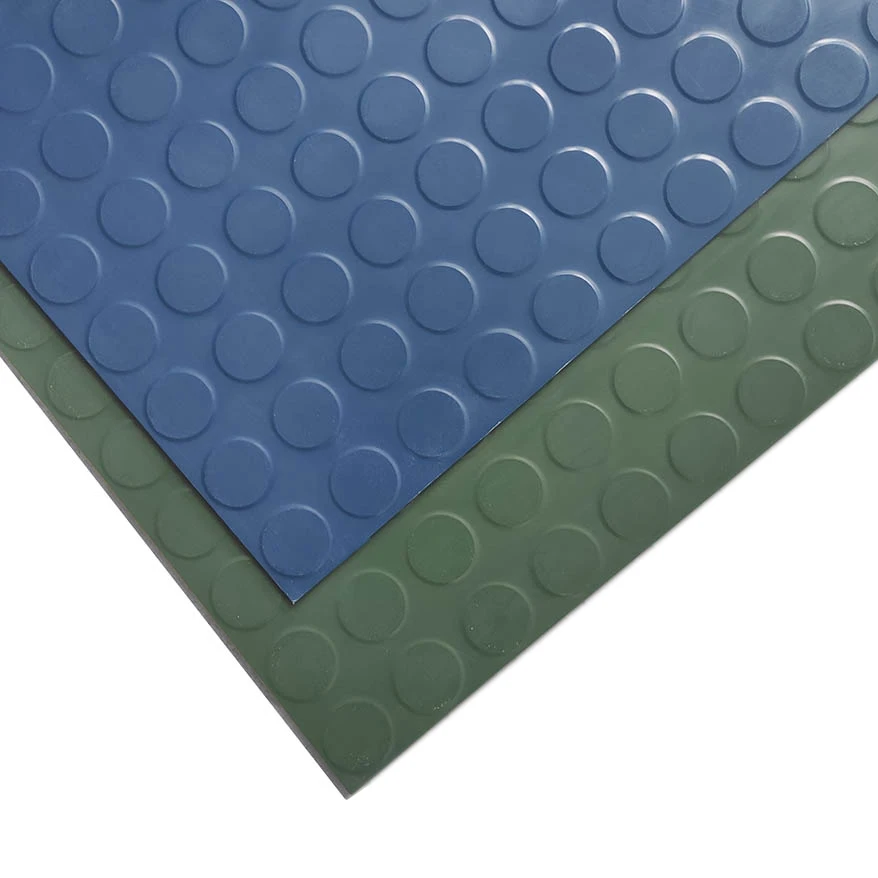 Custom logo raised coin rubber tile floor/ garage floor tiles rubber flooring