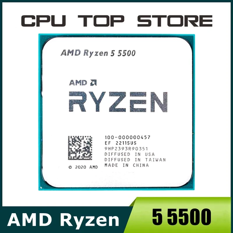 AMD Ryzen 5 5500 R5 5500 3.6GHz 6-Core 12-Thread CPU Processor 7NM L3=16M 100-000000457 Socket AM4 No Fan Original High quality