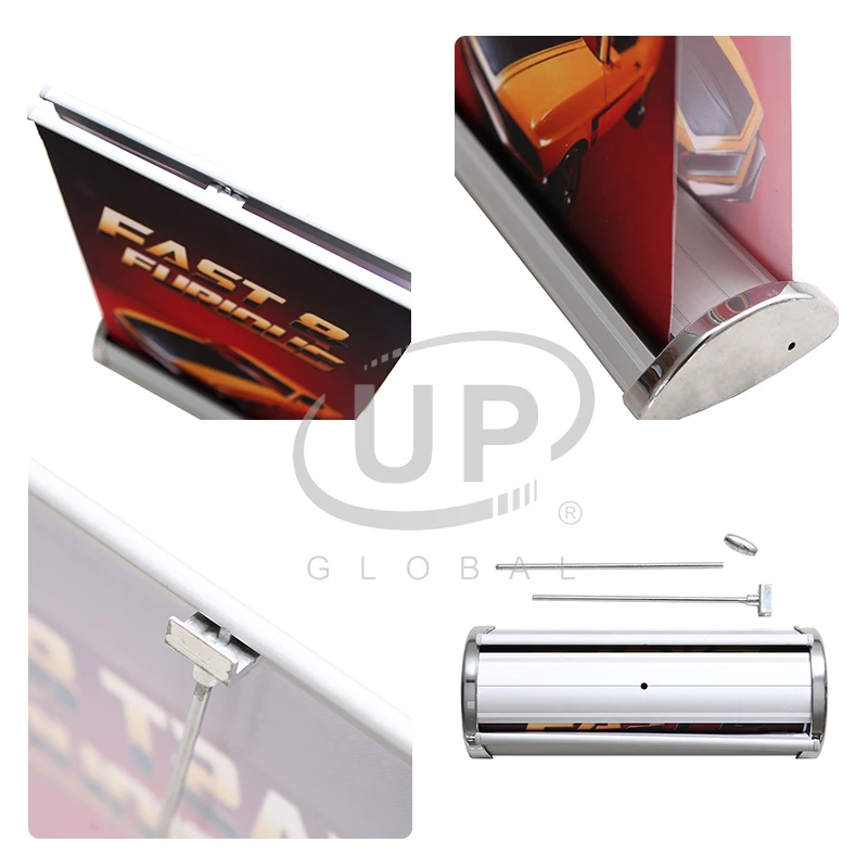 Table promotion mini roll up banner stand