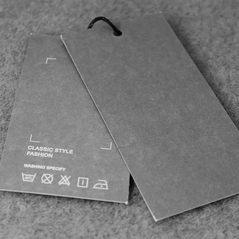 Custom Eco-friendly special cardboard swing tags luxury garment logo price tag Brand name recycled paper hang tags for clothing