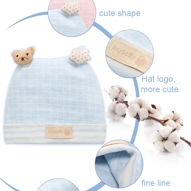 Lovely Winter Spring and Autumn  Infant Beanies 100% Cotton Unisex Knitted Animal Shape Double Layer Hat