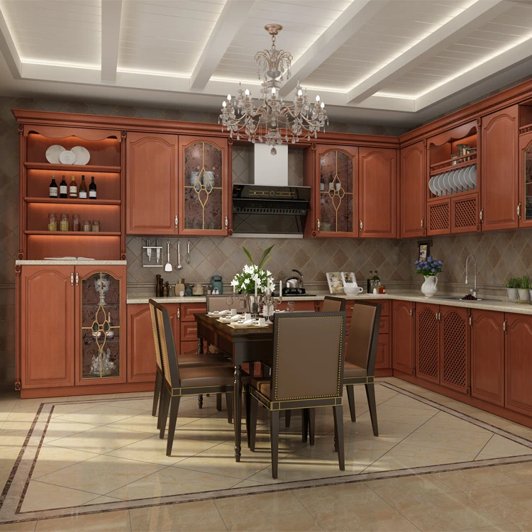JOYEDA Customized furniture set photos of solid wood functional kitchen bar cabinet