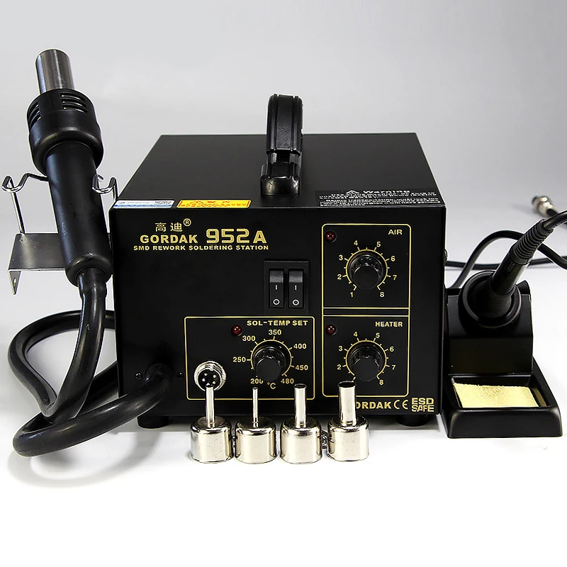 952A Soldering Station  2 in 1 Hot Air Stations And Electric Soldering Iron BGA Rework Station