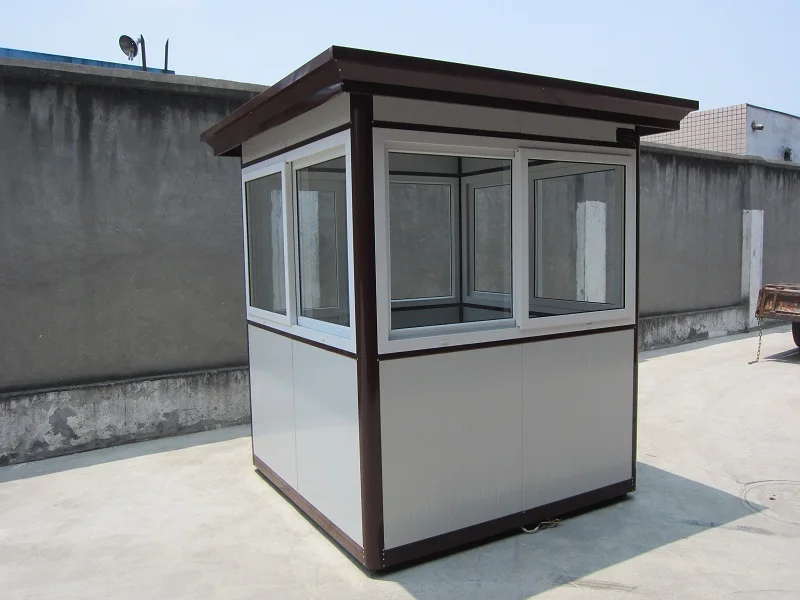 Color Steel Sandwich Panel Outdoor Security Guard Prefab Houses For Portable Kiosk Booths For Sale