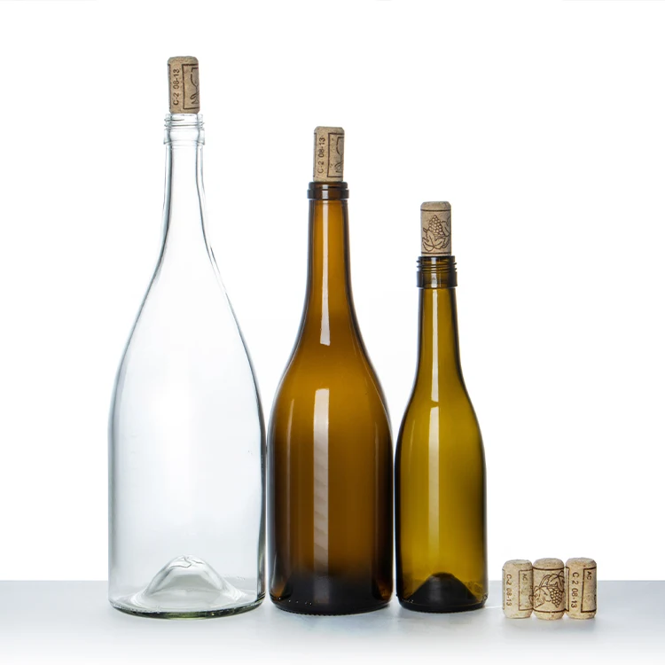 wholesale 187ml 750ml 1500ml burgundy red wine bottle dark green empty luxury whisky vodka champagne wine