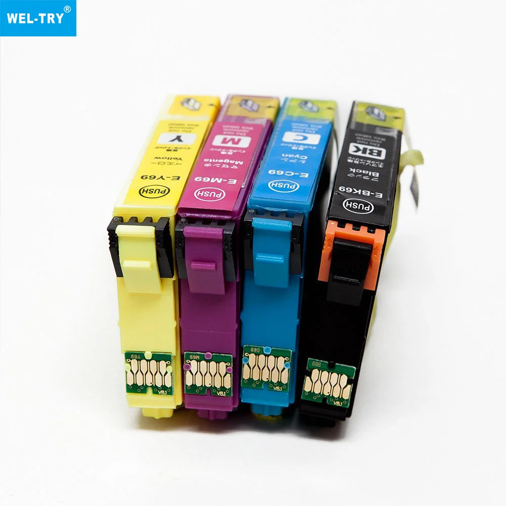 WEL-TRY IC69 IC4CL69 IC4CL69L ICBK69L ICBK69 ICC69 ICM69 Premium Compatible Color Inkjet Ink Cartridge for Epson PX-405A Printer