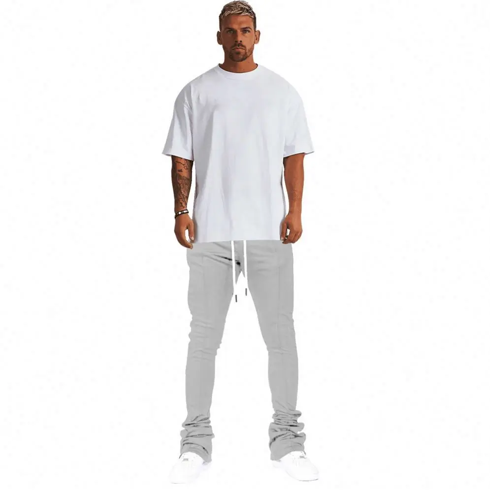 High Street Mens Flare Sweatpants Cargo Pants Streetwear Stacked Pant Men Trousers Jogger Outdoor Pants
