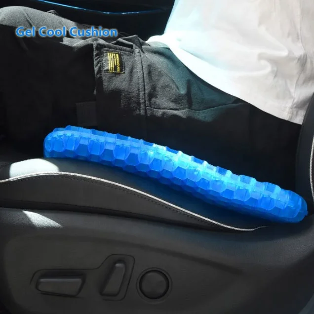 Cool gel seat cushion double thick honeycomb structure breathable washable pressure pain relief for home,office and car