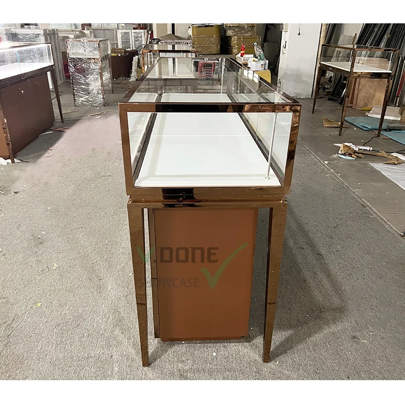 Customized Retail Jewelry Watch Shop Design Jewellery Display Counter Cabinet Wrist Watch Display Showcase Interior Decoration