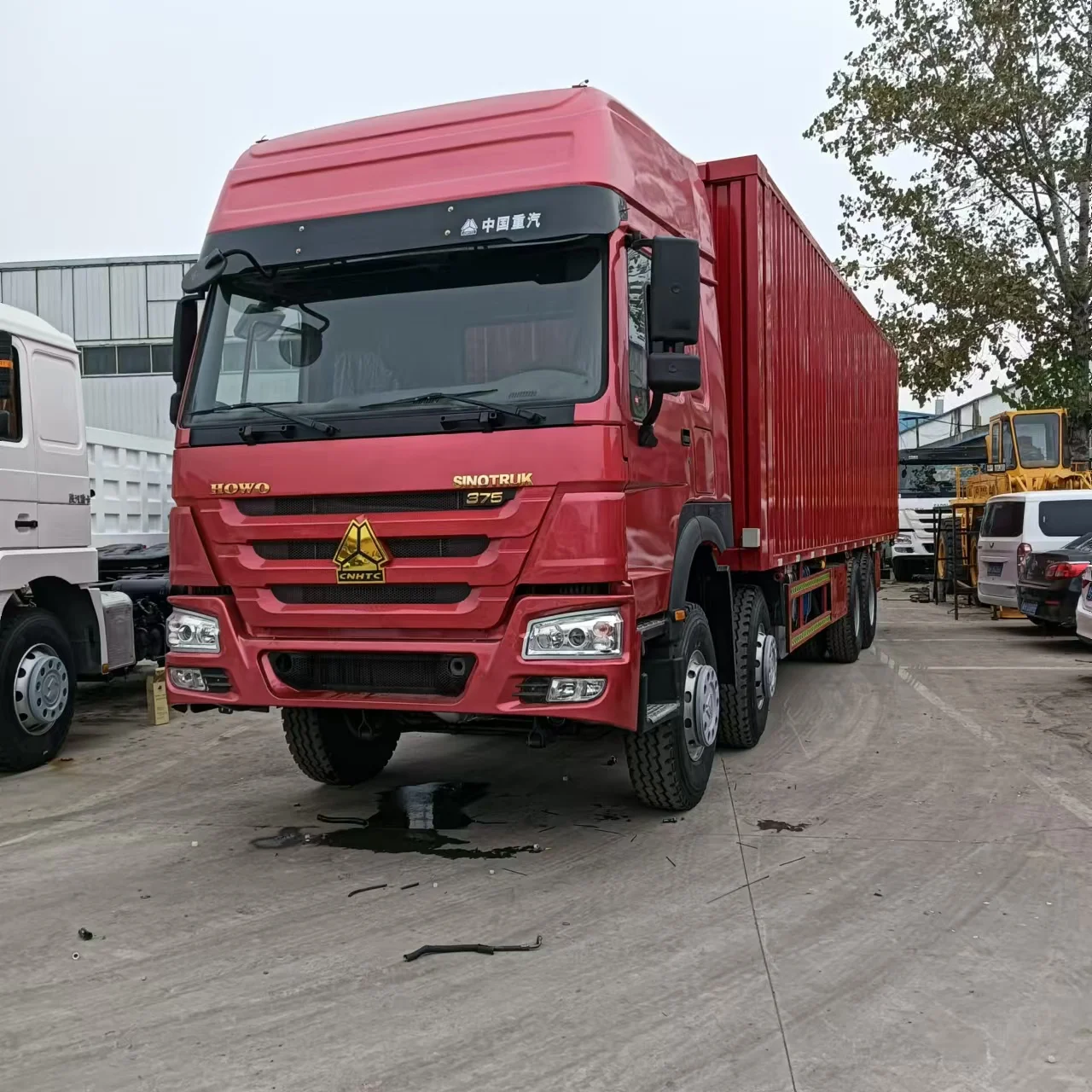 Export second-hand HOWO front, rear, and eight containerized cargo trucks, National III emission, 375 hp 9.6-meter carriage