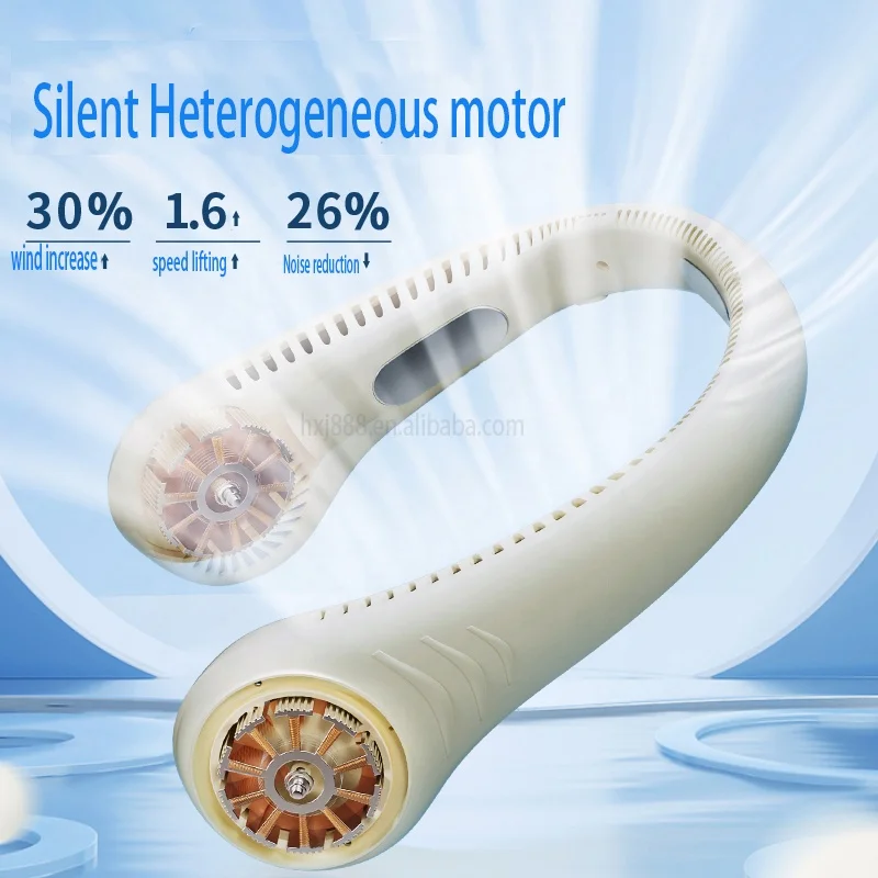 F1 Neck Fan Ice porcelain patch Portable Cooling Fan  Outdoor Type-c Rechargeable 180 degree circulation wind hanging neck fan