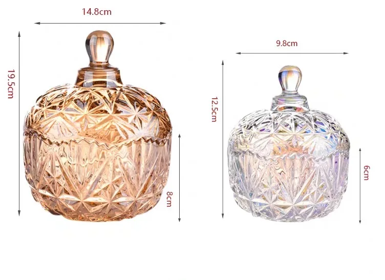 
Scented Luxury Candles Jars Rainbow Effect Electroplated Glass Jars 