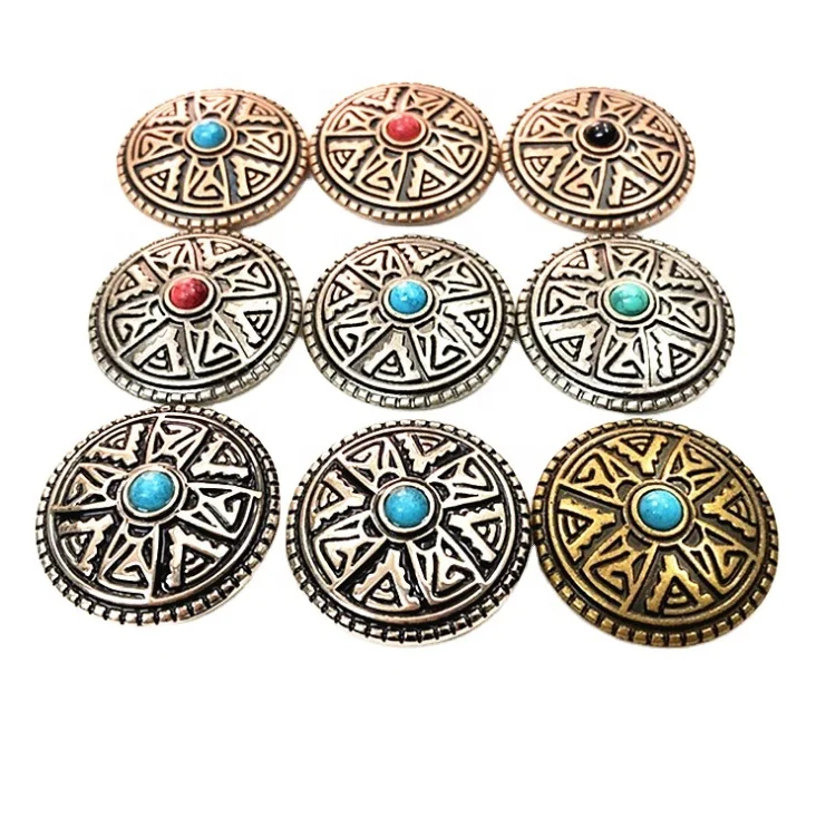 factory price turquoise conchos for leather conchos with screw