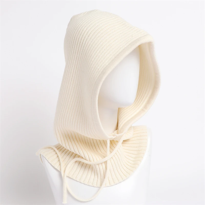 Winter Pullover Cable Knit Loop Tube Infinity Hooded Cowl Scarf Ski Hat Knitted Crochet Hood Scarf Hats