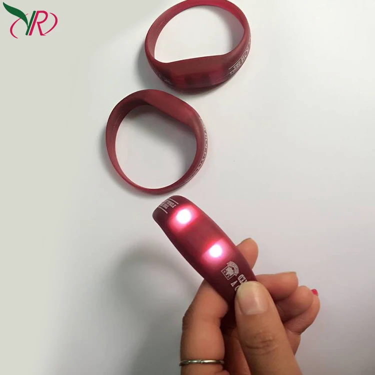 OEM Personalized Custom Promotional Gifts Electronic Bracelet Music Sound Activated LED Light Bracelet With Laser Engraved Logo