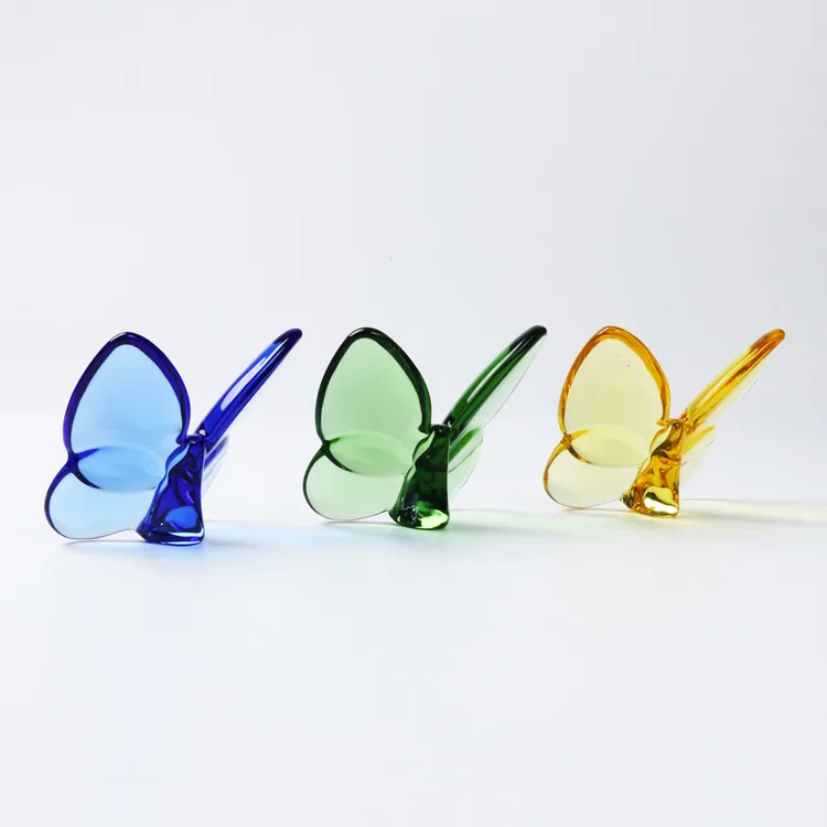 OEM / ODM crystal butterfly multi color 80mm for home decoration ornaments crystal papillon